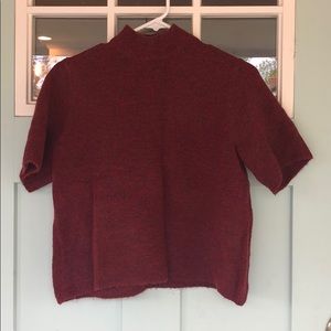 LOFT Sweater Short Sleeve Mock Turtleneck